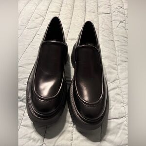 Michael kors ladies Shiloh leather platform loafers